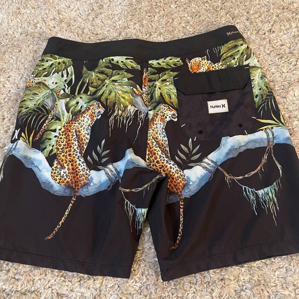 Hurley Phantom Jaguar Print Board Shorts Size 32 Surf Swim - Picture 8 of 10